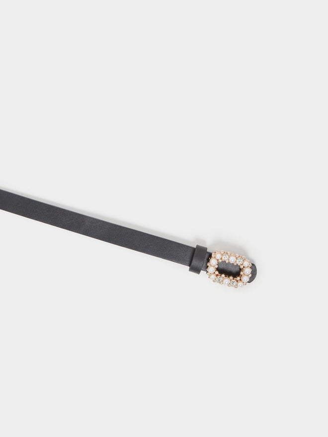Styli Styli Faux Pearl Embellished Buckle Belt  - Image 5