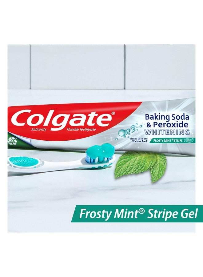 كولجيت جل معجون أسنان صودا الخبز والبيروكسيد، معجون أسنان صودا الخبز المبيض، نكهة النعناع الفاترة، يبيض الأسنان، يحارب التجاويف ويزيل البقع السطحية للحصول على أسنان أكثر بياضًا، 6 عبوات، أنابيب 6 أونصة - Image 5