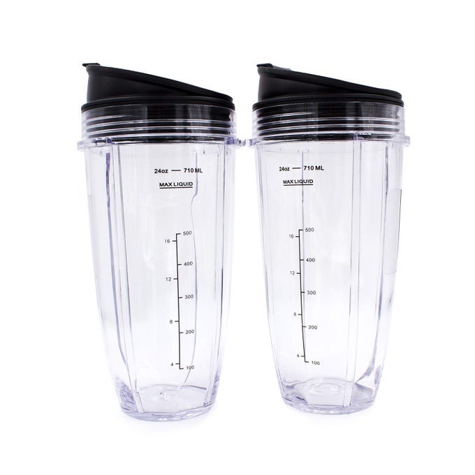 REPLACEMENT BLENDER CUP WITH LID 2 PACK 24 OZ CUPS FOR NINJA AUTO IQ BL480 BL482 BL642 BL682 BL450 BN401 BN751 BN801 FOODI SS351 SS151 SS401 NINJA BLENDER AUTO IQ BLADE