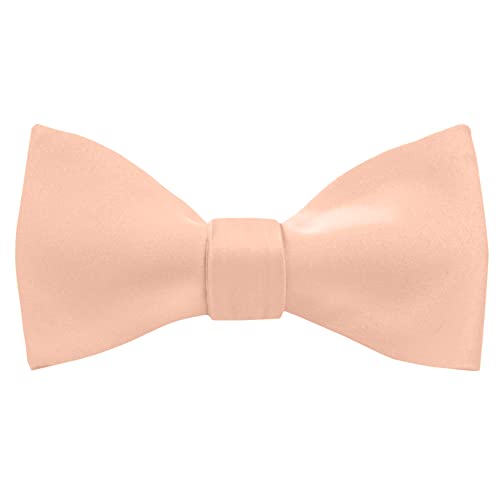 Jacob Alexander Men's Self Tie Freestyle Solid Color Bowtie - Peach - Image 3