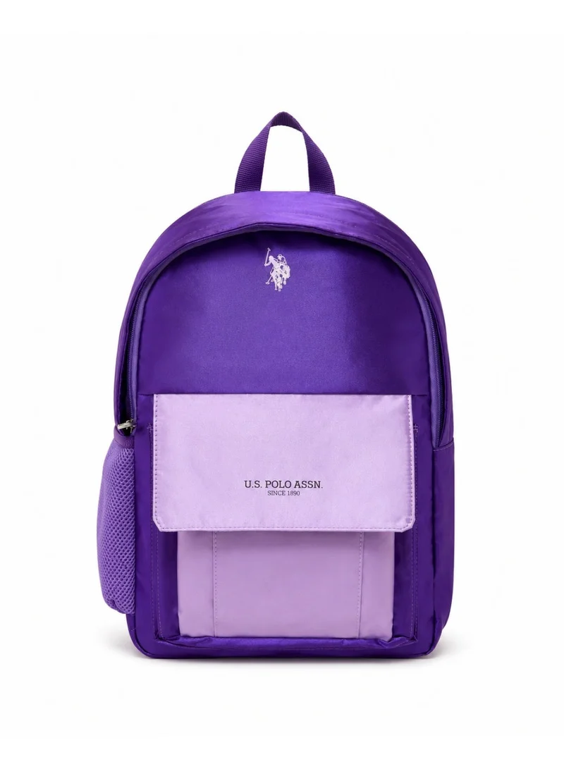 U.S. Polo Assn. U.S. Polo Assn. Classic Purple Lilac Contrast Flap Backpack for School and Office MultiCompartment Bag for Campus