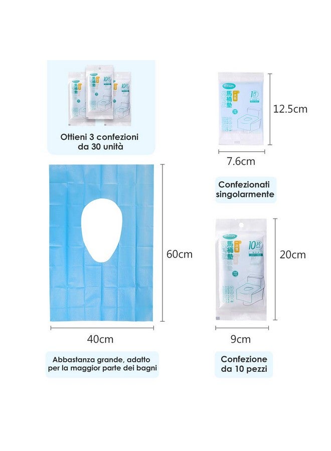 VANZAVANZU Disposable Toilet Seat Covers - 30 Counts Waterproof Individually Wrapped Portable Travel Toilet Seat Covers for Adults Kids Toddler Potty Training Public Toilet, Lengthened Size 16x24 Inch, 3 Packs - Image 3