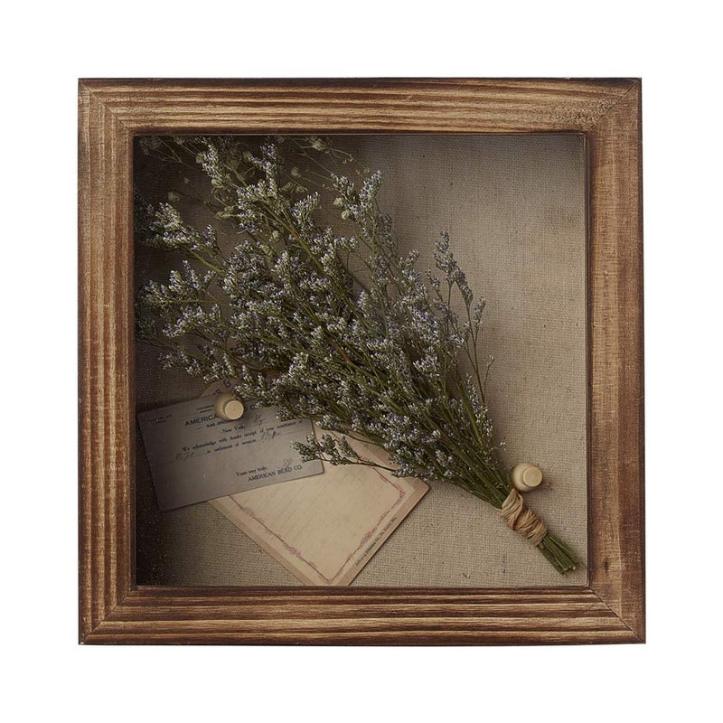 Freezing point Shadow Box Frame 8x8 Shadow Boxes Display Case with Linen Back Memorabilia Awards Medals Bouquet Photos Picture Badge Wedding Memory Box for Keepsakes Carbonized Small Pin Board - Image 2