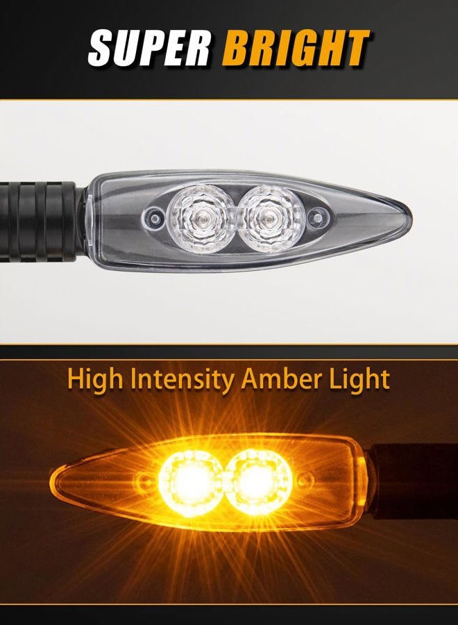 KICRY Motorcycle LED Turn Signal Light Front Blinkers Indicators Compatible with BMW F650GS F700GS F800G F800R F800S F800ST HP2 Sport K1200R K1300R R1200GS R1200R (C-Clear Lens) - Image 3