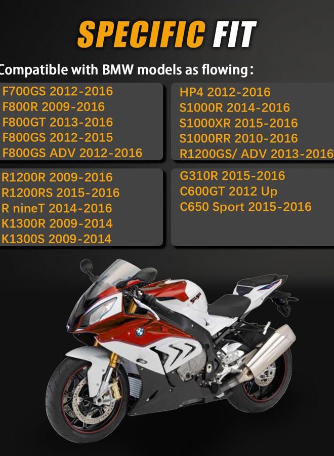 KICRY Motorcycle LED Turn Signal Light Front Blinkers Indicators Compatible with BMW F650GS F700GS F800G F800R F800S F800ST HP2 Sport K1200R K1300R R1200GS R1200R (C-Clear Lens) - Image 2