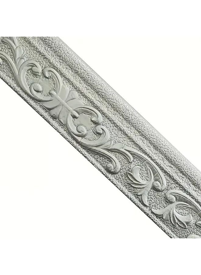 إطار رمادي ثلاثي الأبعاد ملصق حائط شريط زخرفي مشكل من الإسفنج ذاتي اللصق 90.55 × 3.15 بوصة - Image 1