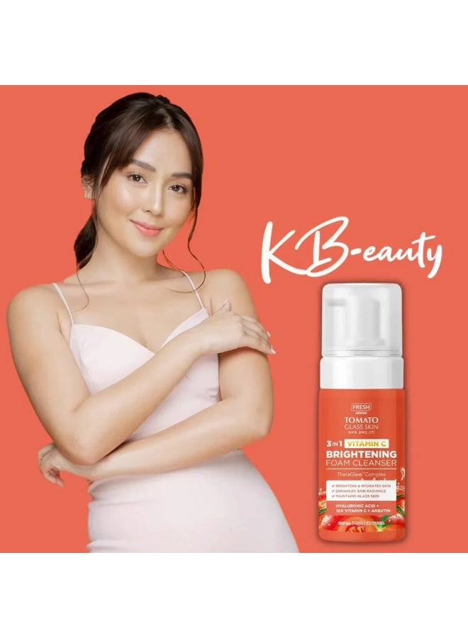 FRESH Tomato Glass Skin Brightening Foam Cleanser 100ml - Image 4