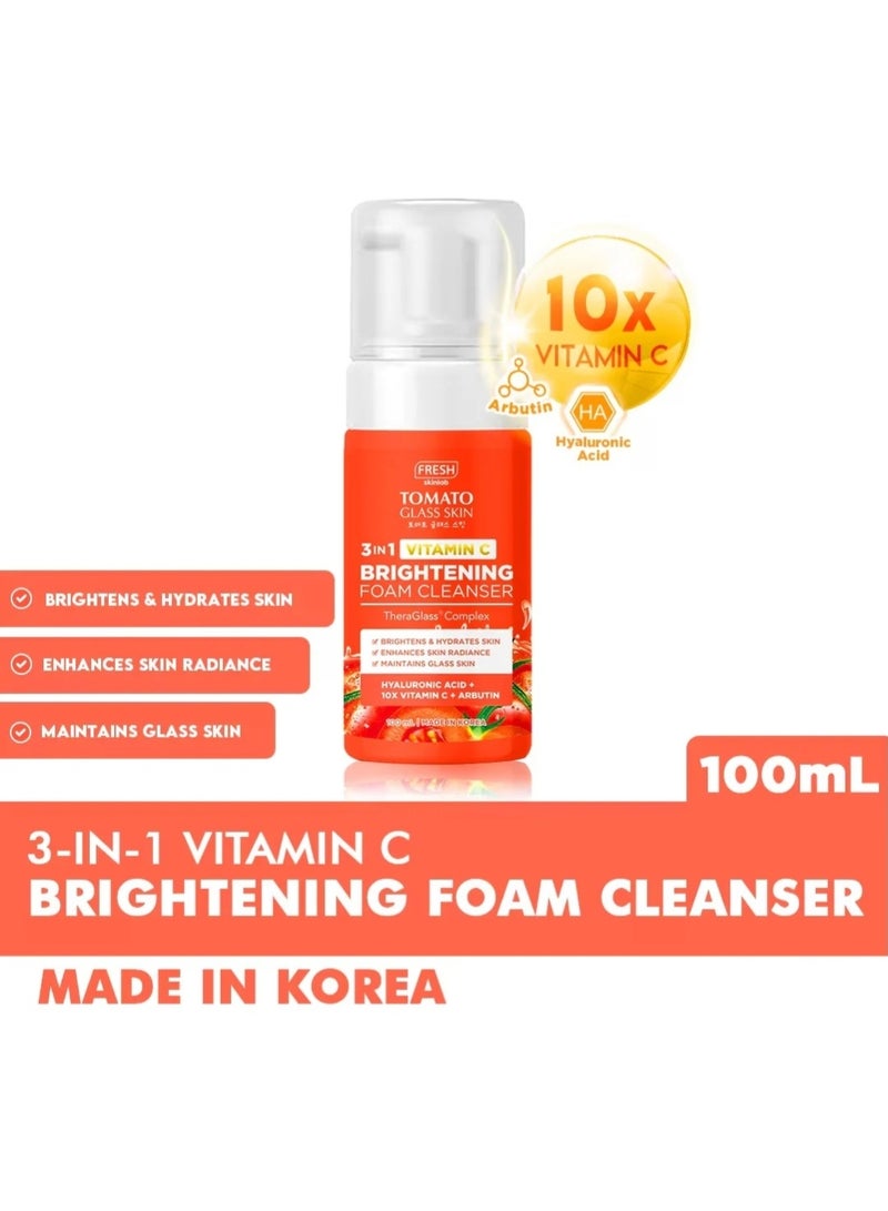 FRESH Tomato Glass Skin Brightening Foam Cleanser 100ml - Image 5