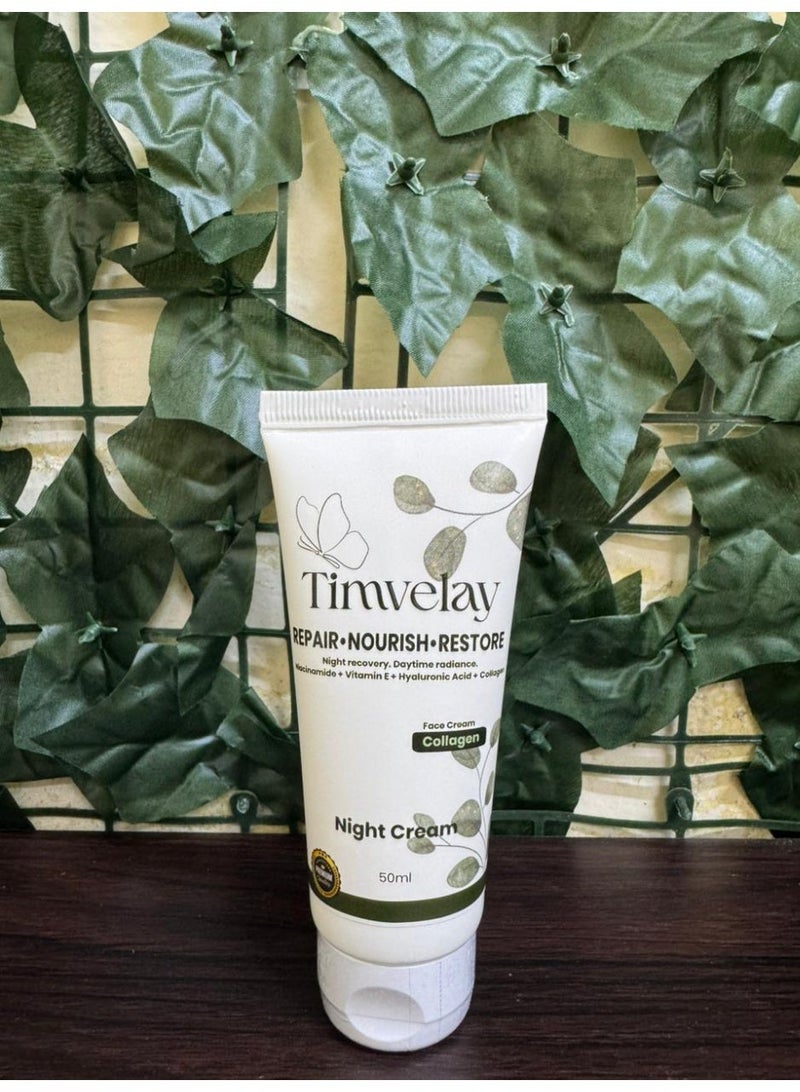 Timvelay Collagen Night Cream – Deep Hydration & Skin Nourishment – For All Skin Types - Image 2