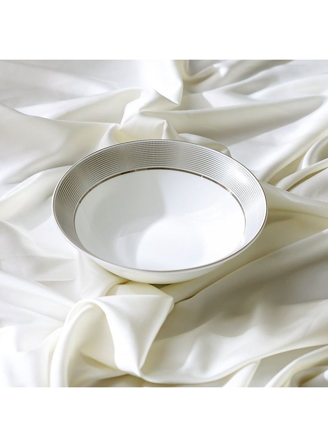 DANUBE HOME وعاء حساء رايلي من الصين العظمية الرفيعة - وعاء أنيق ومت耐 للحرارة للحساء واليخنات، خفيف الوزن، مقاوم للتشقق، تصميم أبيض كلاسيكي مثالي للاستخدام اليومي - 16 سم - Image 1