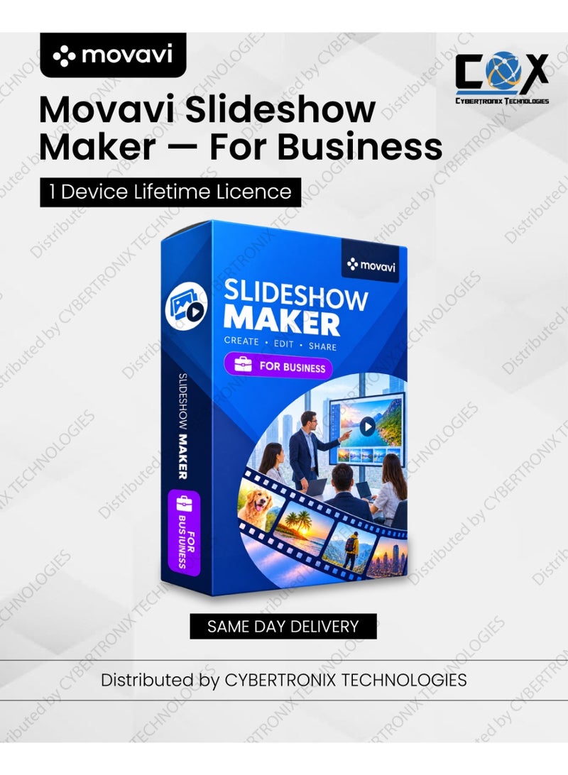 Movavi Slideshow Maker For Business | 1 Device for Lifetime | Digital License | Same Day Delivery