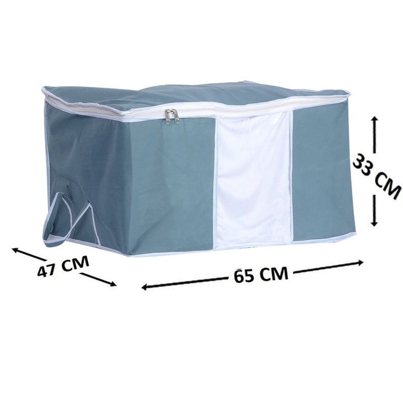 Kuber Industries 3 Piece Non Woven Underbed Storage Organiser Set Dark Grey Rbed15 - Image 2