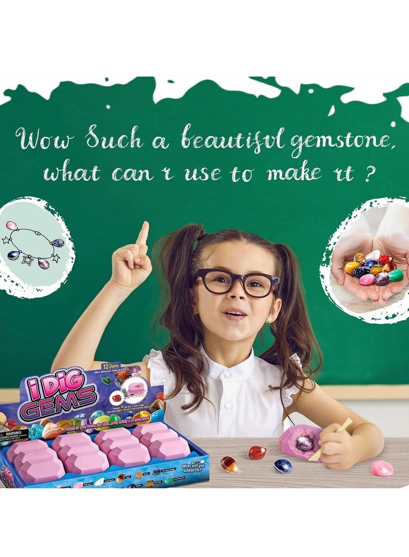 يو كيه آر UKR I Dig Gems مجموعة أدوات التنقيب عن الصخور والأحجار الكريمة مكونة من 12 قطعة | مجموعة الجيولوجيا التعليمية للأطفال من سن 6 إلى 9 سنوات | لعبة ممتعة لاكتشاف الحفريات والمعادن | هدية علمية مثالية للأطفال - Image 3