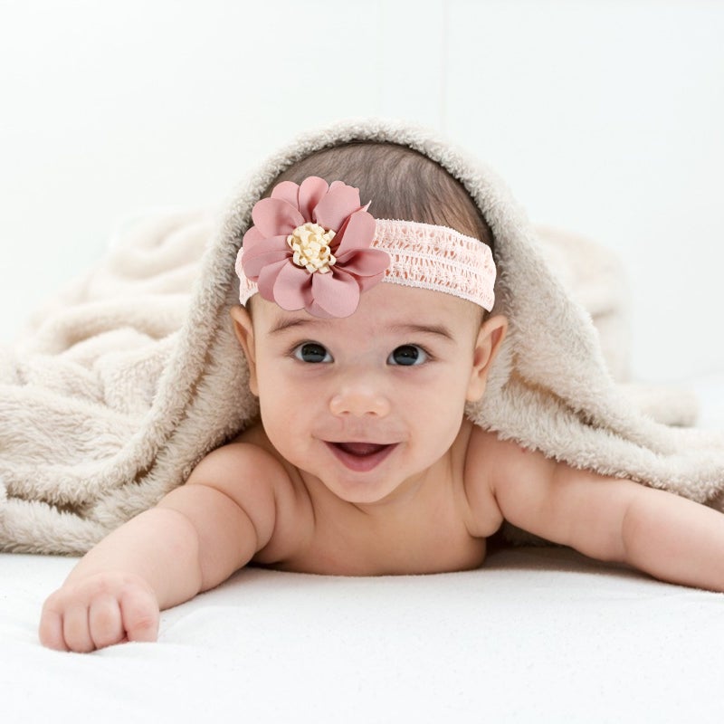 1 Set Baby Hundred Days Adorable Flower Headband Mid-calf Length Socks - Image 1