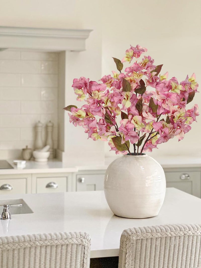 Briful Bougainvillea Artificial Flowers 5 Pack 27.5" Fake Bougainvillea Floral Stems Realistic Silk Flower Arrangements for Home Weddings Parties Table Vase Centerpiece Decor(Old Pink) - Image 4