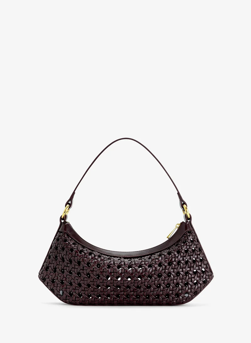 JW PEI lily faux bamboo woven shoulder bag