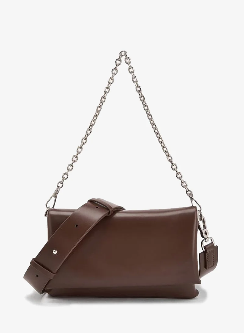 Celeste Textured Shoulder Bag With Chain Strap