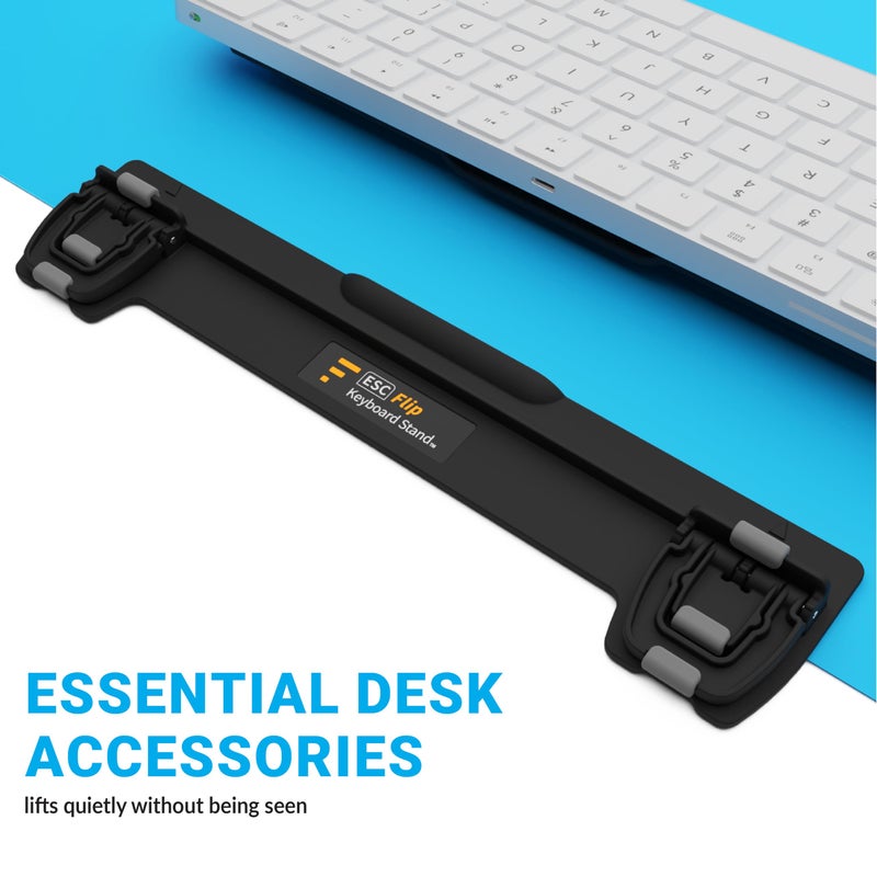 GPG2 ESC Flip Computer Keyboard Stand for Desktop, Tilted Adjustable Keyboard Riser, Ergonomic Keyboard Accessories for Office, for Flat-Back Keyboard Only - Image 4