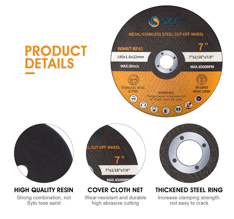 S SATC 7" Cutting Wheel 25 PCS Metal Cutting Blade 7 x 1/16 x 7/8 inch Cutting Disc Die Grinder Disc Fits Angle Grinder Air Tool - Image 4
