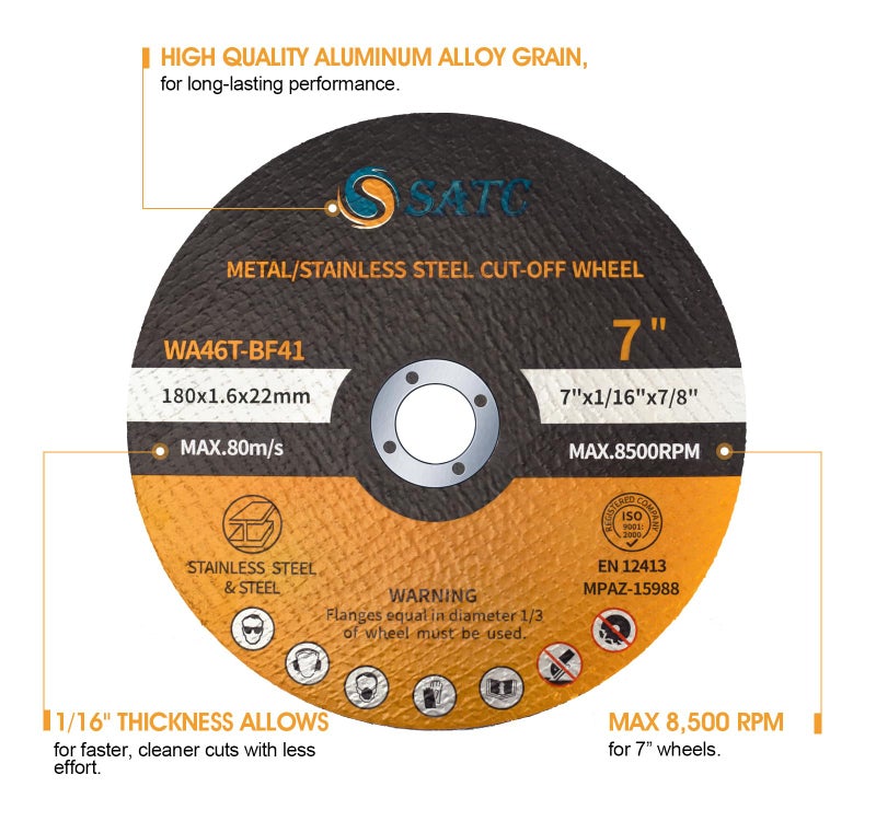 S SATC 7" Cutting Wheel 25 PCS Metal Cutting Blade 7 x 1/16 x 7/8 inch Cutting Disc Die Grinder Disc Fits Angle Grinder Air Tool - Image 3