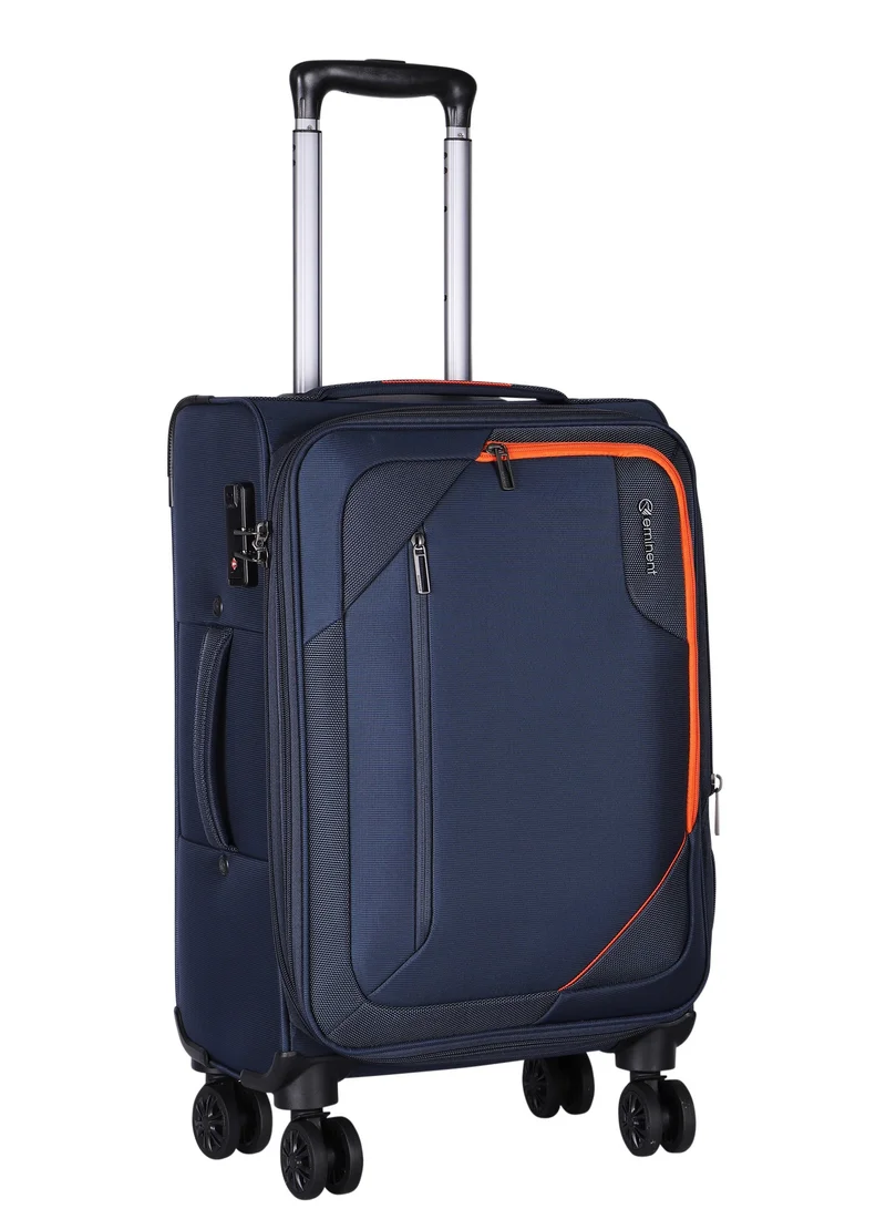 إيمينينت Expandable Luggage Trolley Bag Soft Suitcase for Unisex Travel Polyester Shell Lightweight with TSA lock Double Spinner Wheels E765SZ Carry On 20 Inch Navy Blue