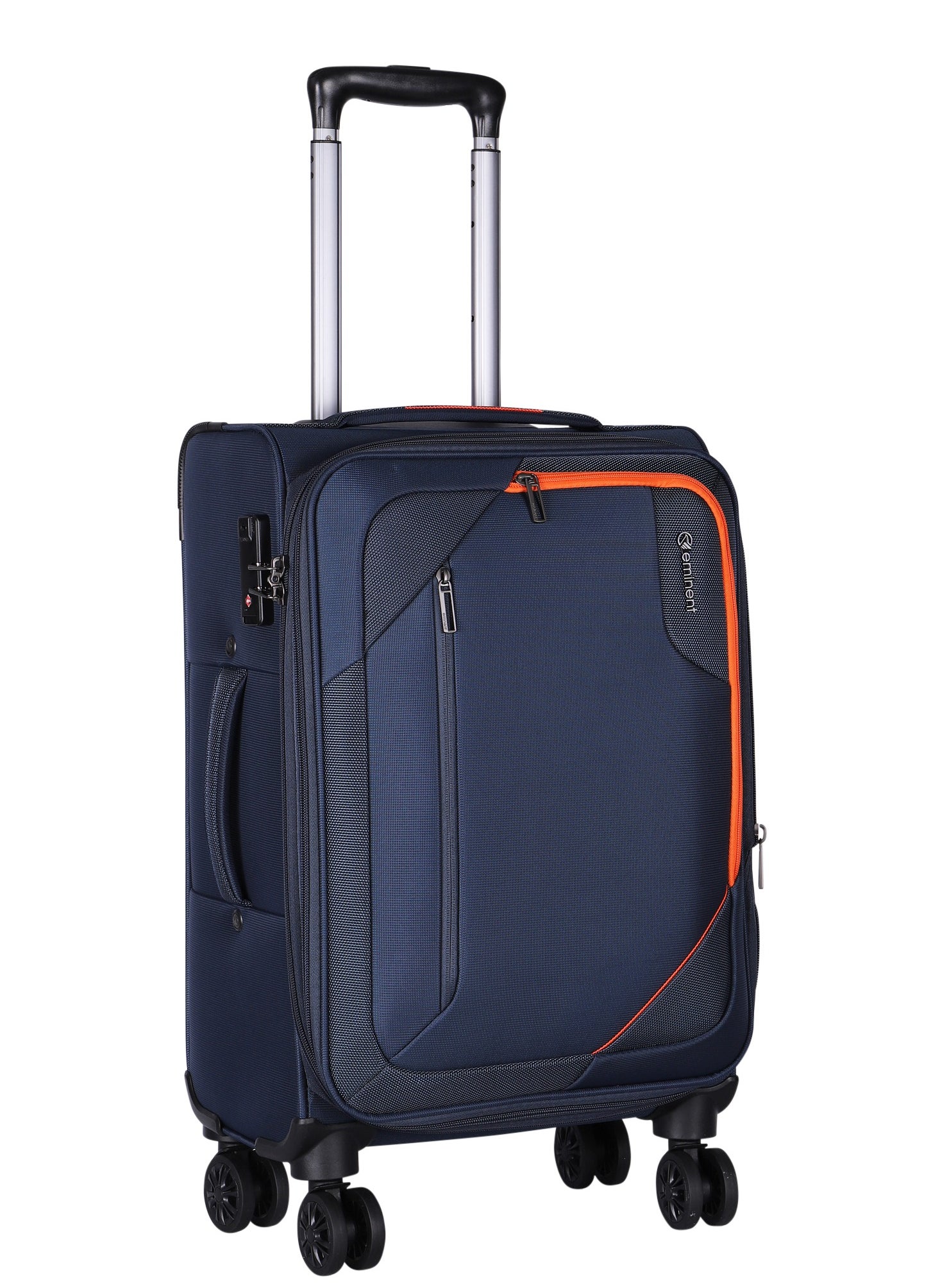 eminent Expandable Luggage Trolley Bag Soft Suitcase for Unisex Travel Polyester Shell Lightweight with TSA lock Double Spinner Wheels E765SZ Carry On 20 Inch Navy Blue 