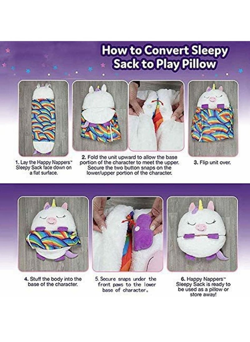 XiuWoo 2 in 1 Portable Foldable Sofa Kids Cartoon Lazy Warm Sleeping Bag, Cartoon Animal Sleeping Bag, Baby Nap Pillow Bag, Fun Animal Play Pillow Suitable for Children Playing, Camping, Sleeping  - Image 4