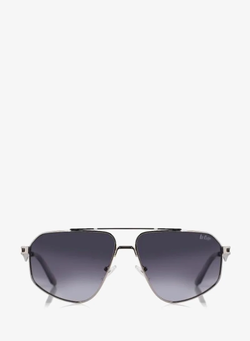 لي كوبر Polarized Sunglasses Silver Frame Gradient Grey Mirror Lens 60mm  - LCU10243C2