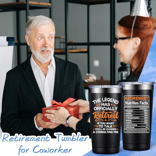 SpenMeta Retirement Gifts for Men Teacher Friends - Funny Retired Gifts for Coworker - 20oz Retirement Tumbler - Image 2