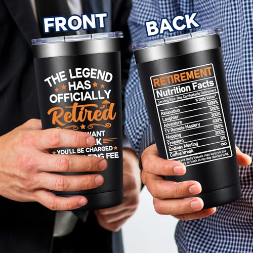 SpenMeta Retirement Gifts for Men Teacher Friends - Funny Retired Gifts for Coworker - 20oz Retirement Tumbler - Image 5