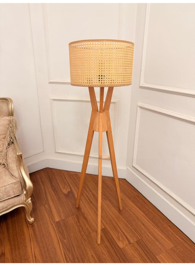 Rattan-Boho Floor Lamp Beige 40x150 cm