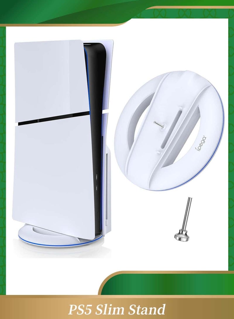 Ipega Vertical Stand for PS5 Slim Console Disc and Digital with Screw, Base Stand Replacement for Playstation 5 Slim Console, White - Image 1