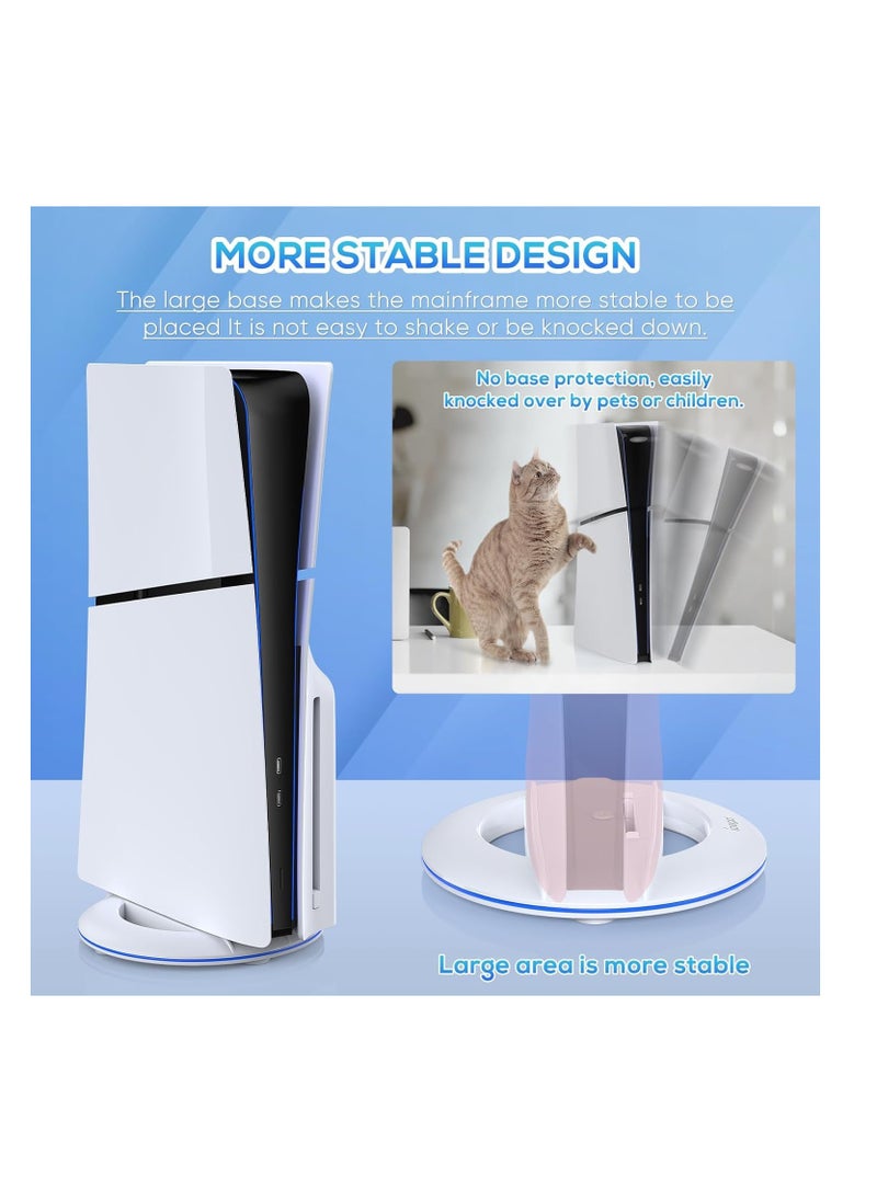 Ipega - Vertical Stand for PS5 Slim Console Disc and Digital with Screw, Base Stand Replacement for Playstation 5 Slim Console, White - Image 1
