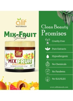 ALIF NATURALS Mixed Fruit Exfoliating Help Sloughs Away Dead Skin Cells, Leaving Your Skin Supremely Smooth and Refined With Natural Fruits Extracts -100g  - Image 3