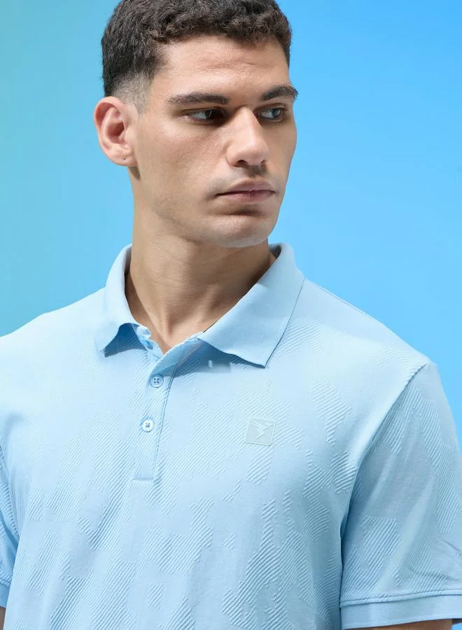 Technosport Technosport Men Jacquard Slim Fit Polo
