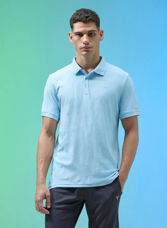 Technosport Technosport Men Jacquard Slim Fit Polo