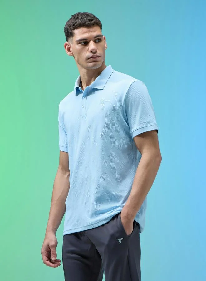 Technosport Technosport Men Jacquard Slim Fit Polo