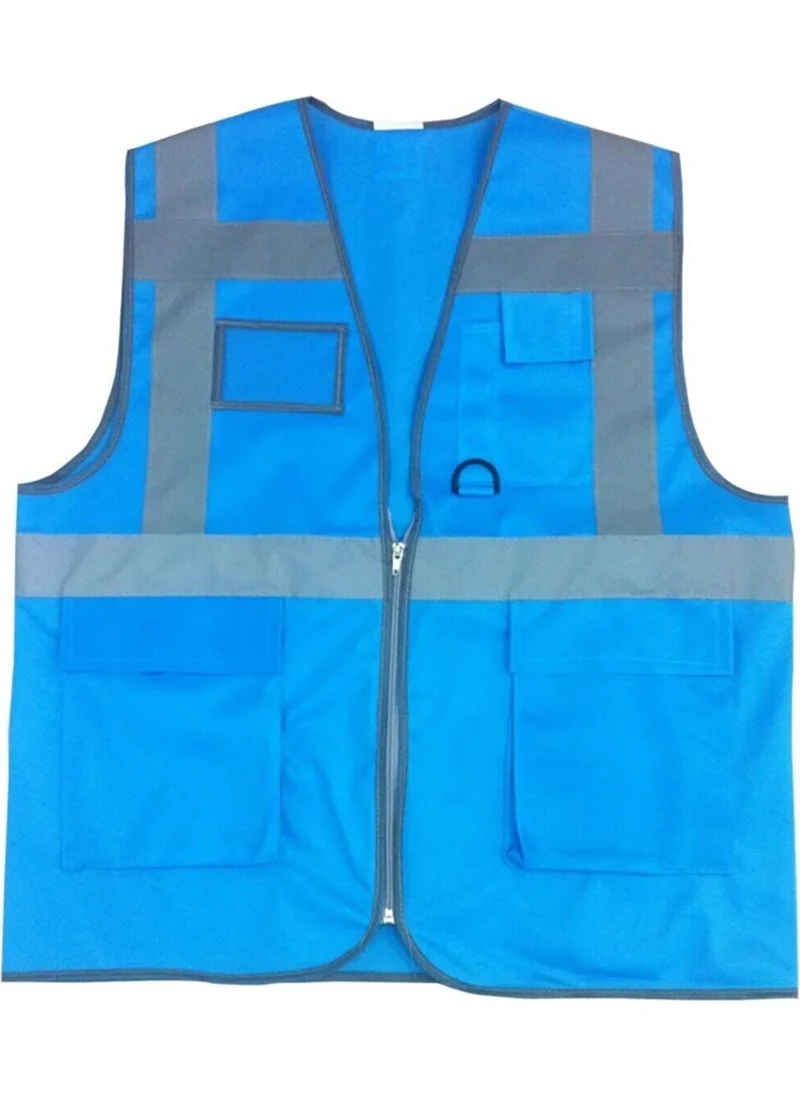 فينتو Engineer Type Vest with Reflective Pockets Blue