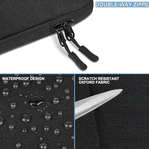 Naukay Laptop Sleeve Bag 14 inch, Shockproof Protective Computer Cover with Accessories Pocket, Portable Laptop Case Compatible for 14 inch MacBook Air/Pro, Dell, HP, Acer, Asus, Lenovo, Black - Image 5