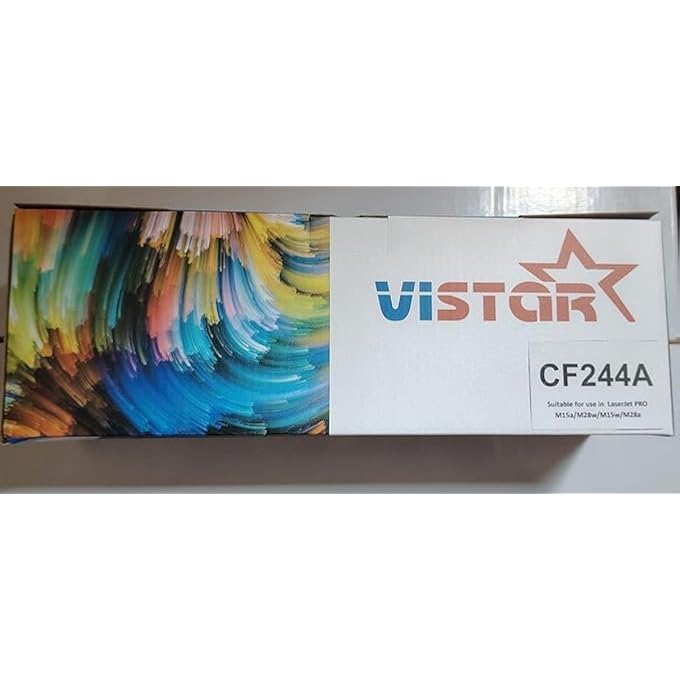 خراطيش حبر بديلة متوافقة VISTAR 44A لطابعة HP 44A CF244A تعمل مع طابعات HP LASERJET PRO M15A M15W M16A M16W MFP M28A M28W M29A M29W ، 1 عبوة سوداء مع شريحة - Image 1