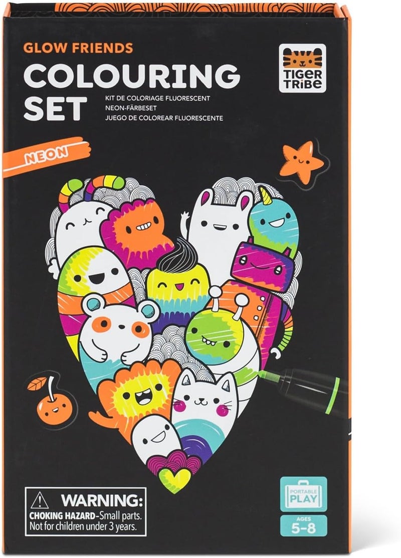 Tiger Tribe Neon Colouring Set - Glow Friends - Image 1