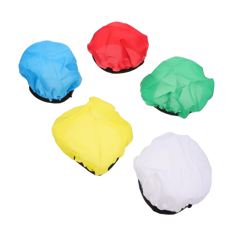 White Yellow Round Cloth Lampshades 5 Pack Flash Light Diffuser Covers Easy Install Soft Eye Friendly - Image 2