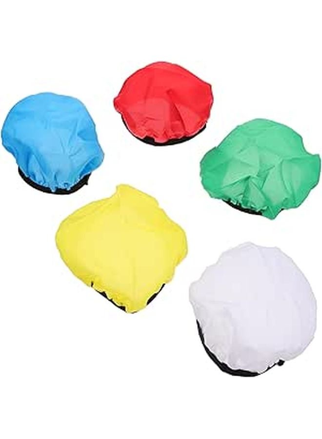 White Yellow Round Cloth Lampshades 5 Pack Flash Light Diffuser Covers Easy Install Soft Eye Friendly - Image 1