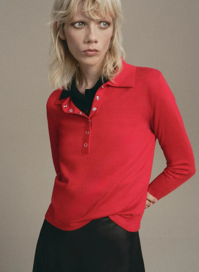 MANGO Long-sleeved polo-neck sweater