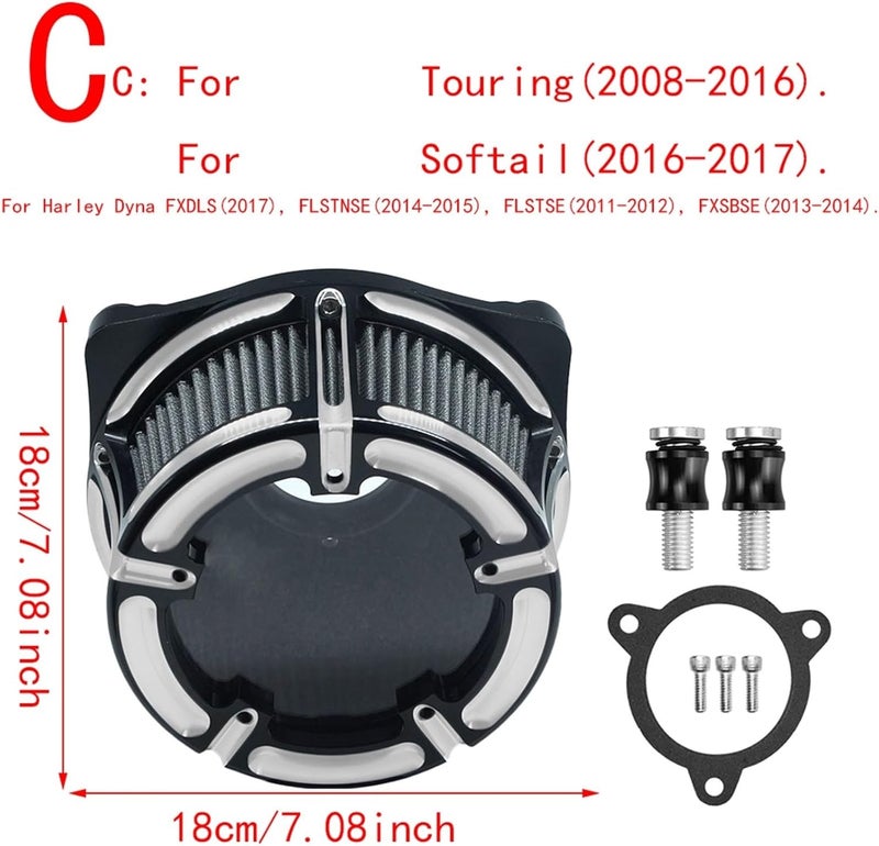 DEMULAX Clear Air Cleaner Filter Kit for Harley Motorcycles - Image 2