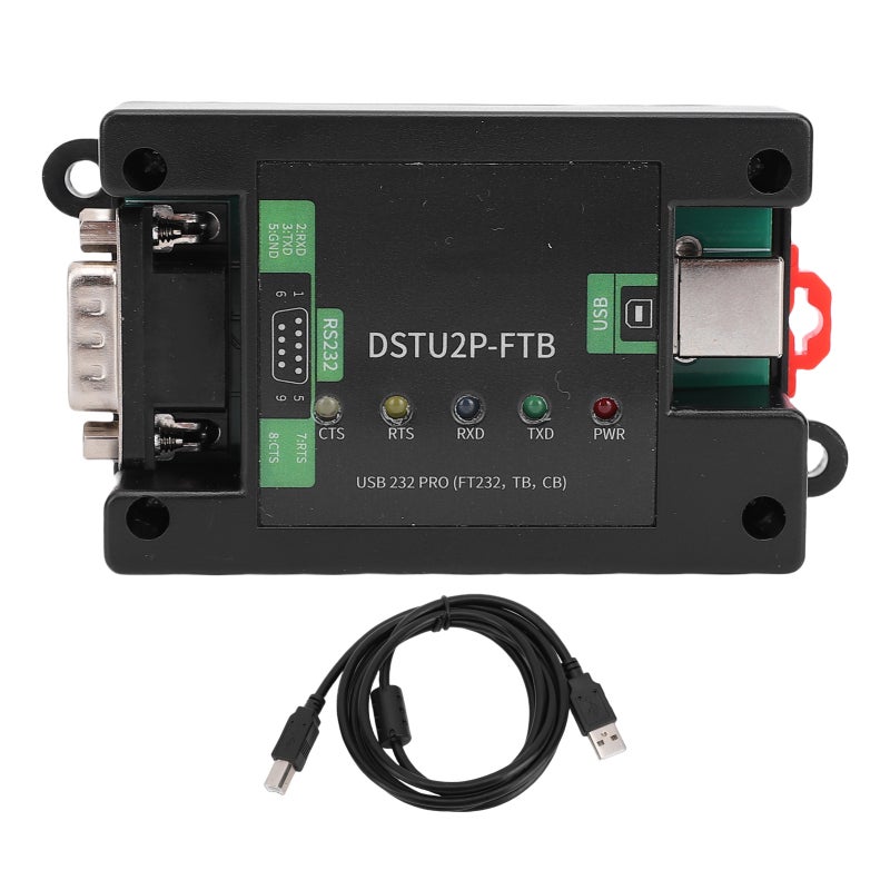 diustou USB to RS232 Serial Converter with Power Isolation Industrial Serial Adapter - Signal Isolation ESD Protection DB9 Male Connector Module for Industrial Automation Systems - Image 1