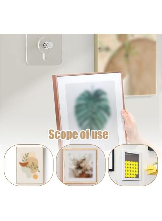 Drill Free Adhesive Hooks,Upgraded Picture Hangers Without Nails,Adhesive Wall Mount Screw Hooks for Hanging,Nail Free Wall Hangers for Kitchen, Bathroom (6 PCS, 2.75 * 2.75 inch)  - Image 3