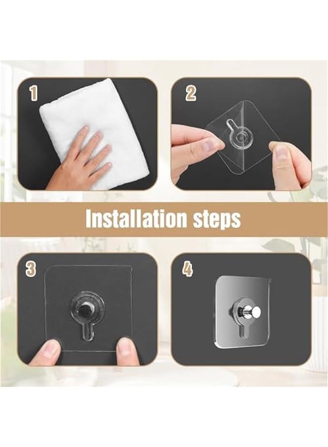 Drill Free Adhesive Hooks,Upgraded Picture Hangers Without Nails,Adhesive Wall Mount Screw Hooks for Hanging,Nail Free Wall Hangers for Kitchen, Bathroom (6 PCS, 2.75 * 2.75 inch)  - Image 4