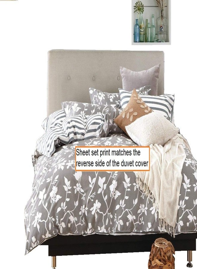 Swanson Beddings Leafy Vines 100% Cotton Sheet Set : Fitted Sheet, Flat Sheet and Two Matching Pillowcases (Queen) - Image 1