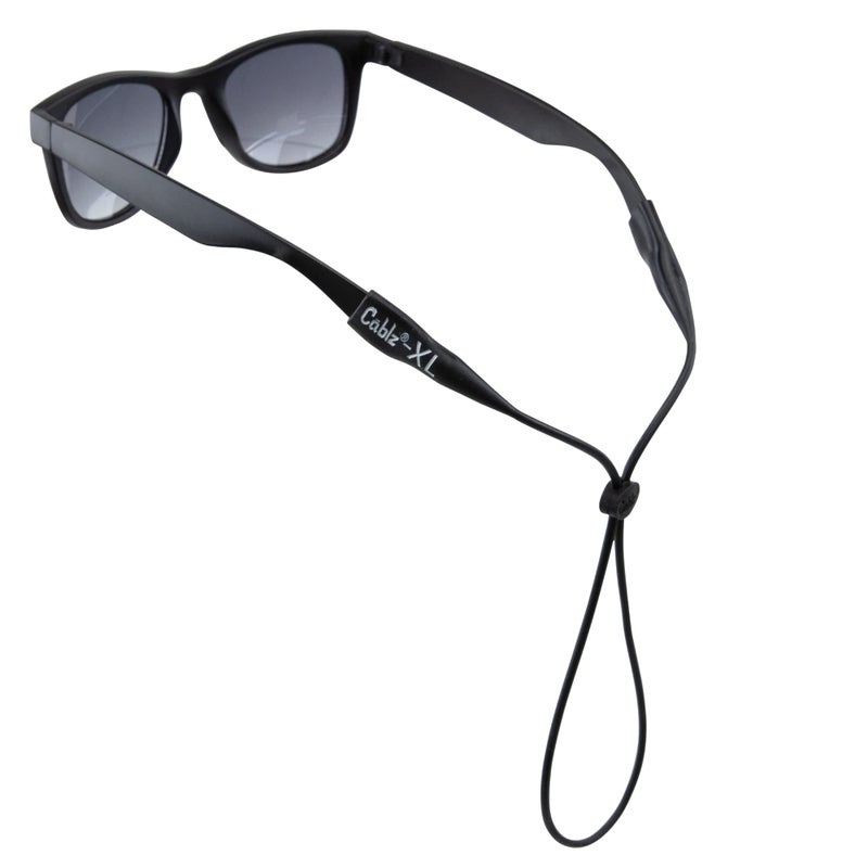 Cablz XL Silicone Eyewear Retainer Waterproof Eyewear Retainer Strap 16 in XL Ends Black